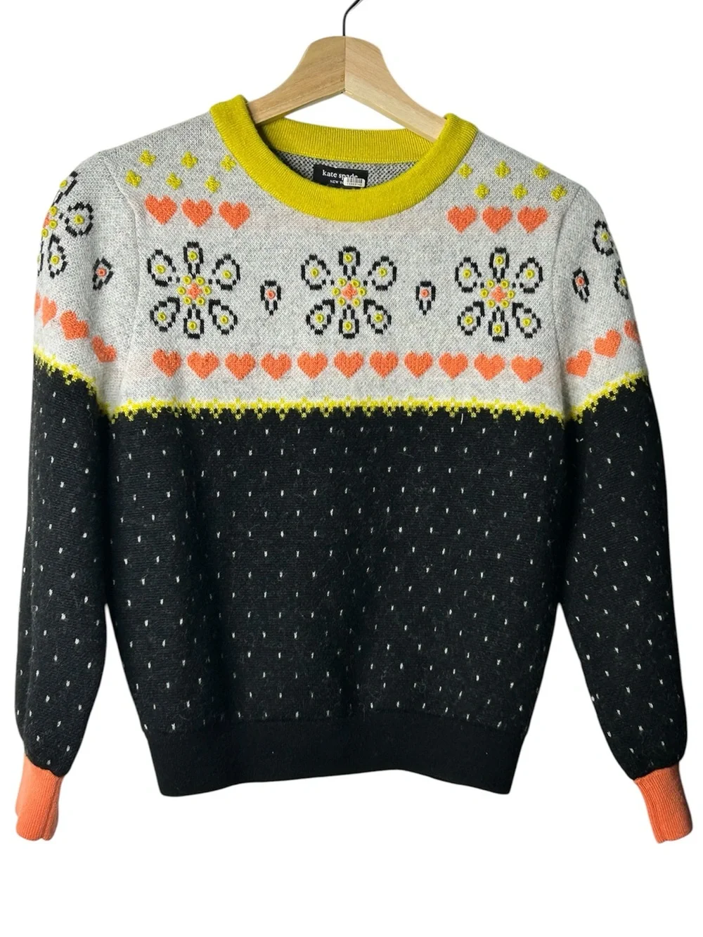 kate spade new york Embroidered Fair Isle Sweater